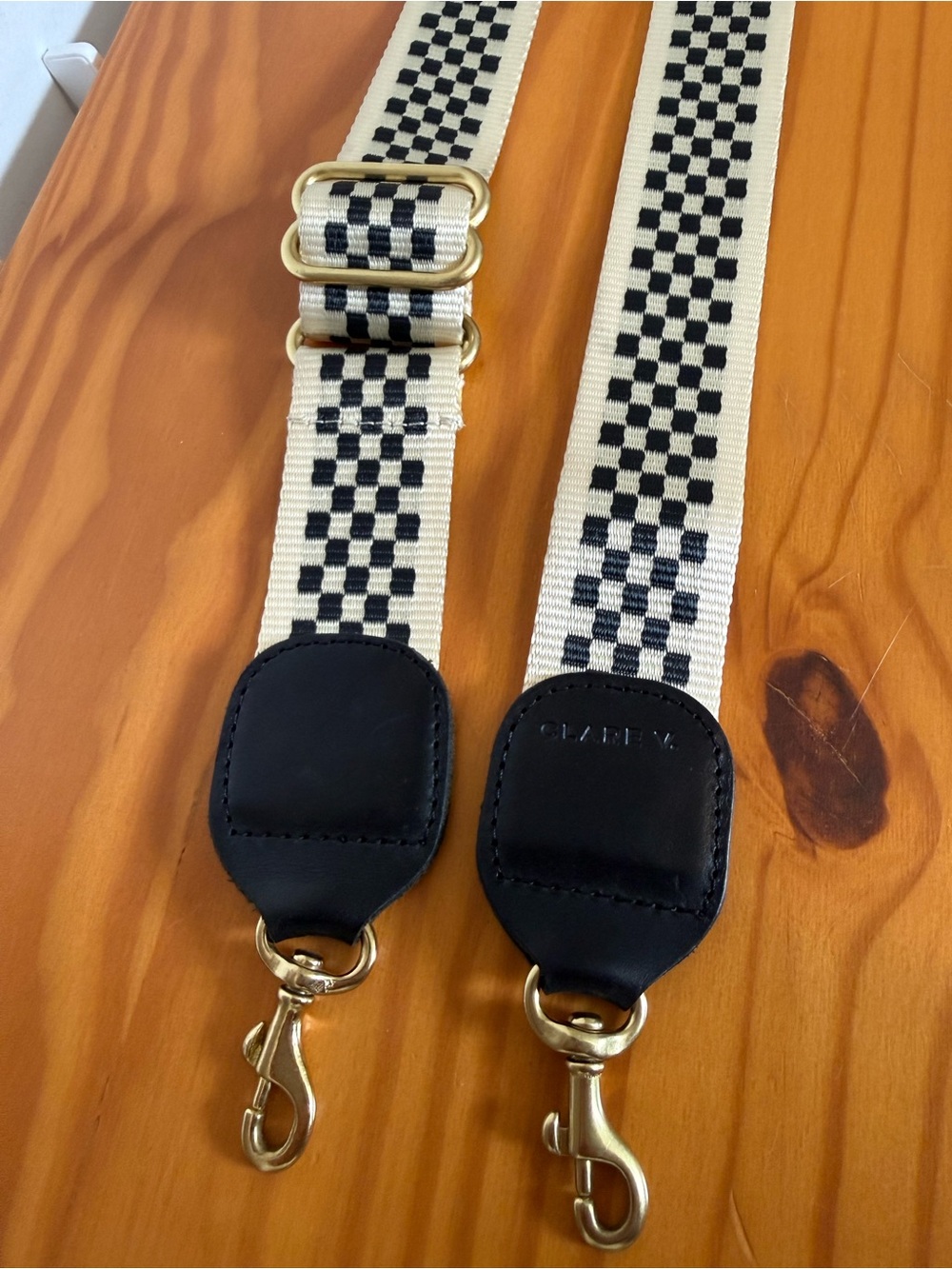 Clare V Black and White Checker Adjustable Strap - Picture 4 of 5